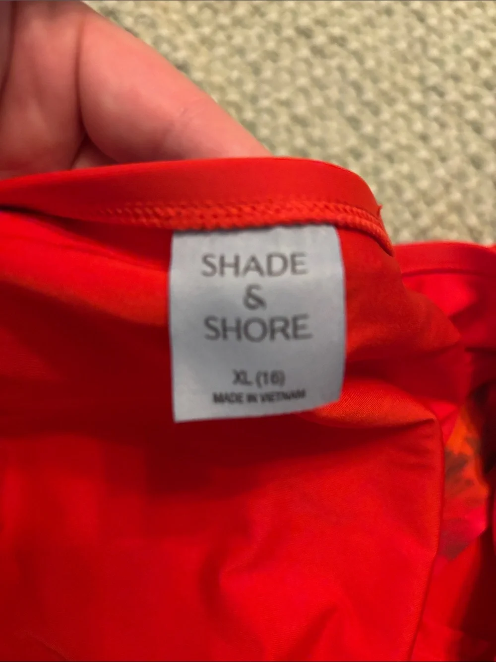 Shade & Shore Red Floral Print Bikini Top and Solid Red Bottoms